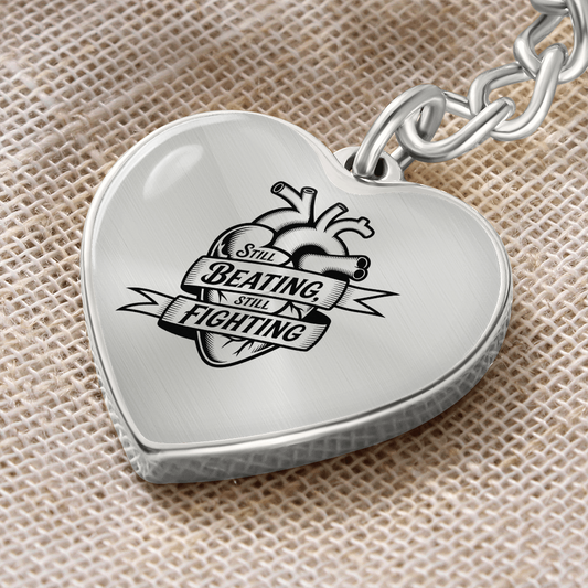 Still Beating, Still Fighting Keychain – Resilient Heart Jewelry