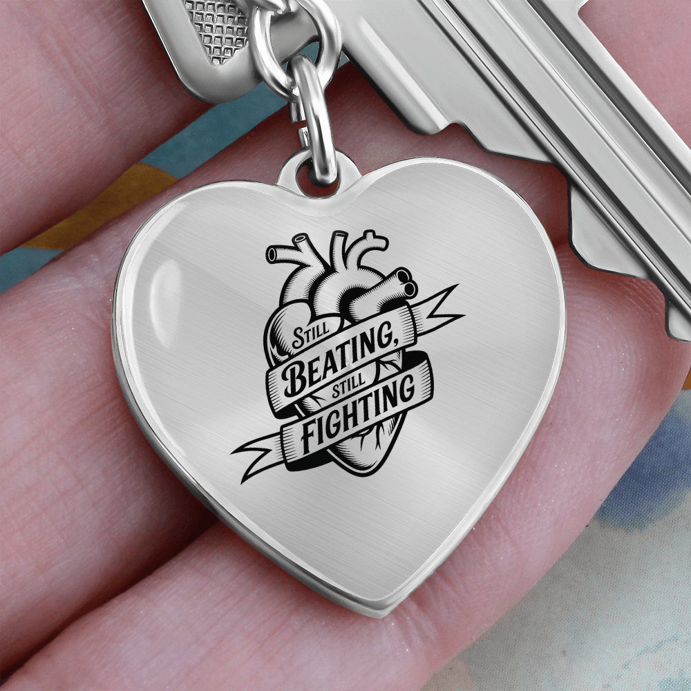 Still Beating, Still Fighting Keychain – Resilient Heart Jewelry