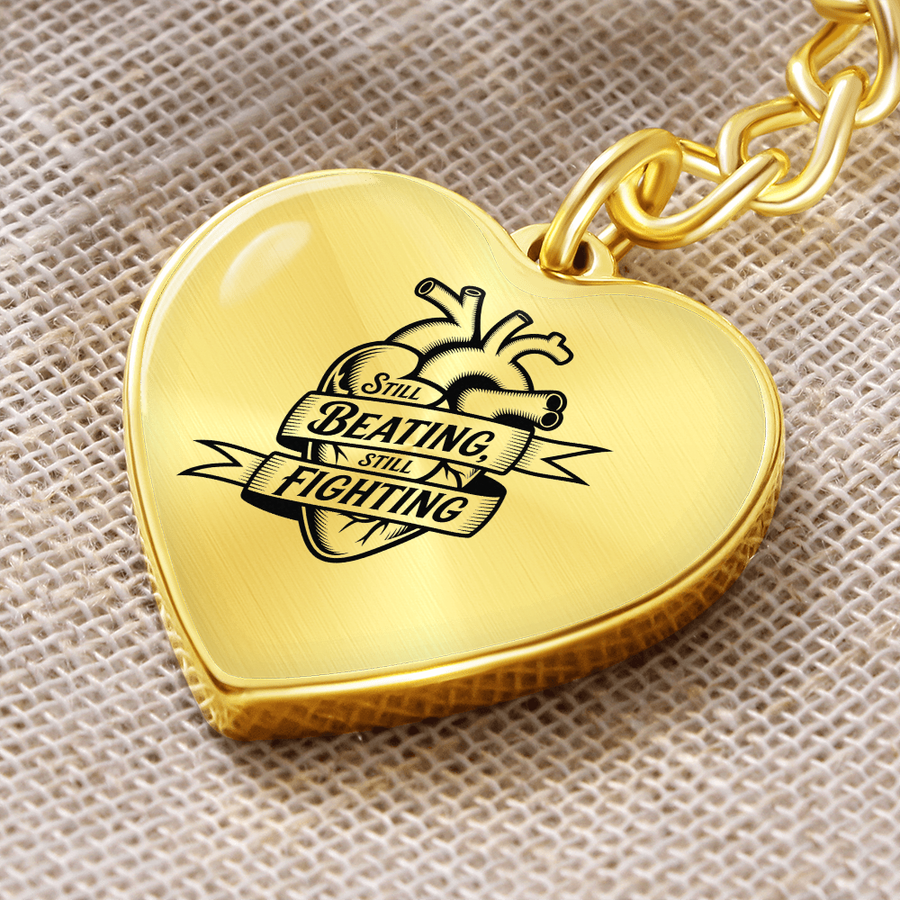 Still Beating, Still Fighting Keychain – Resilient Heart Jewelry