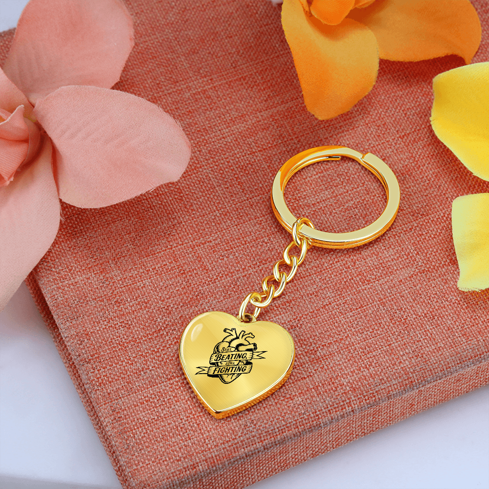 Still Beating, Still Fighting Keychain – Resilient Heart Jewelry