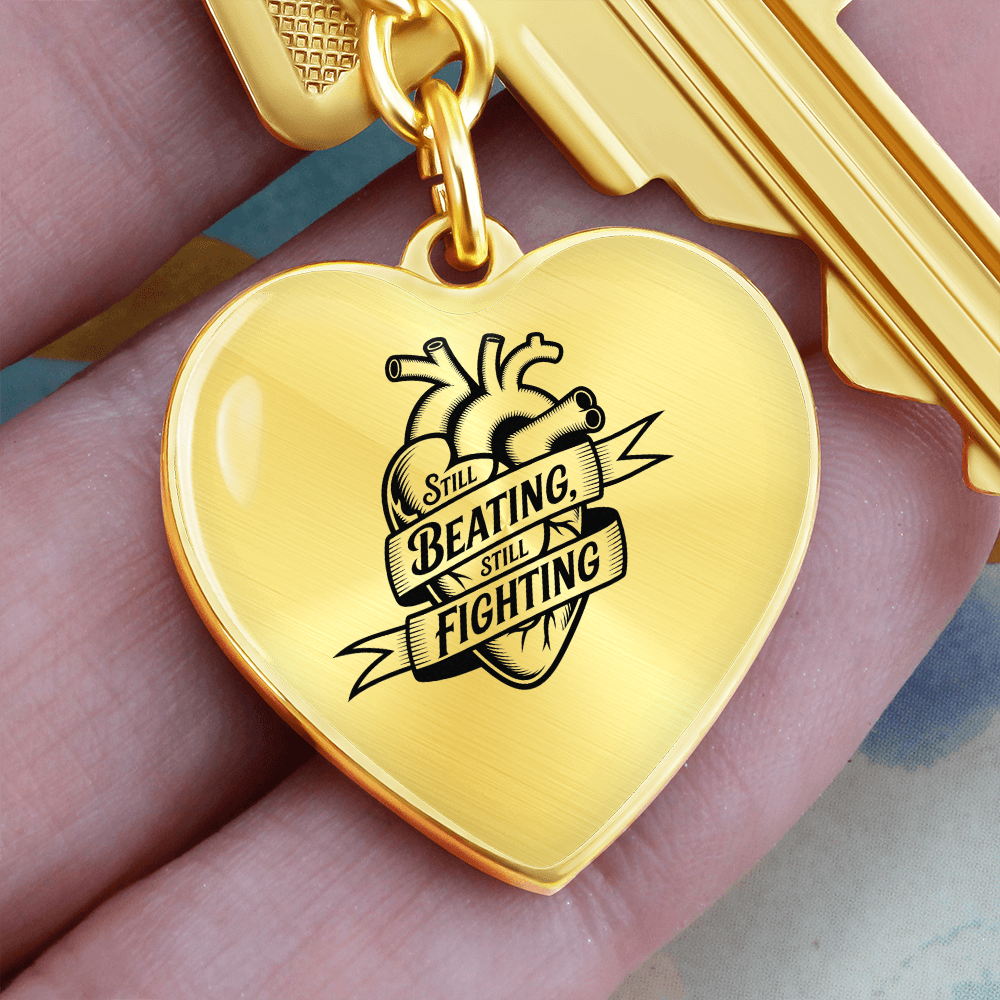 Still Beating, Still Fighting Keychain – Resilient Heart Jewelry